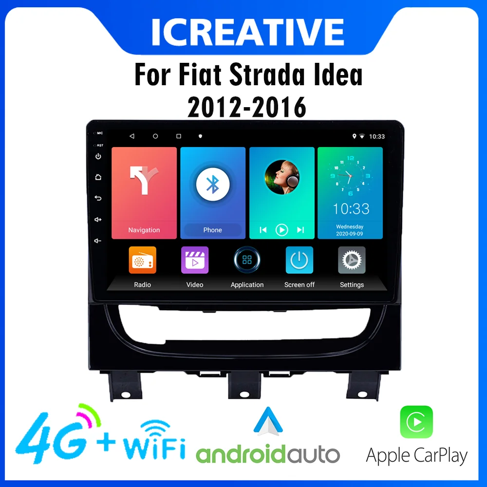 

2 Din Android 4G Car Multimedia player 9 Inch Navigation GPS For Fiat Stradacdea 2012 2013 2014 2015 2016 Head Unit Car Stereo