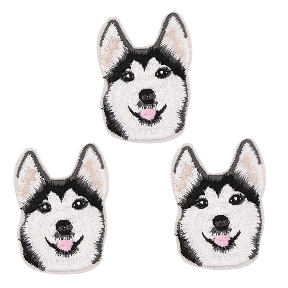 

3pcs Dog Embroidered Patches DIY Lovely Huskie Embroidered Patch for Bags Jeans
