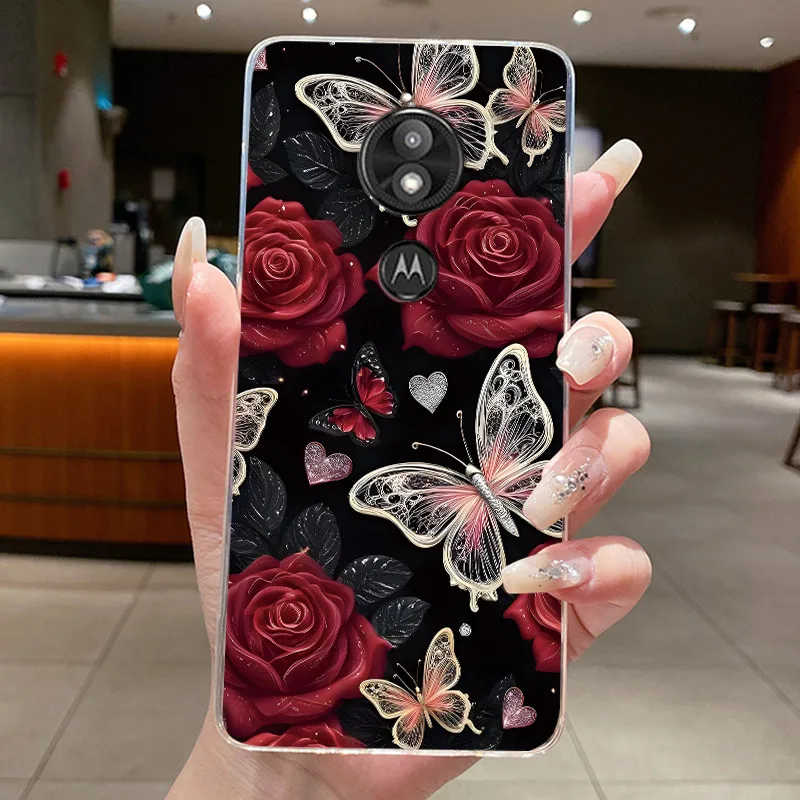 Для Motorola Moto E5 Play E5 Plus Прозрачный роскошный чехол с бабочкой и модными цветами, мягкий чехол из ТПУ для MotoE5 e 5 Play Plus, чехол для телефона (art.: 3920d3cda47dd) - 3920d3cda47dd