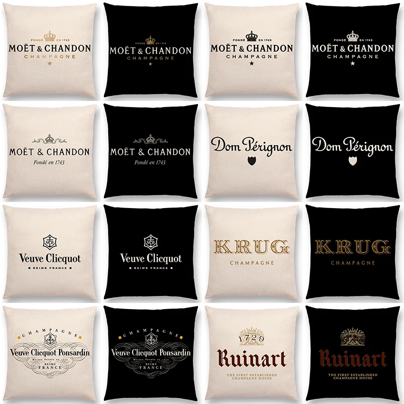 

Black White Linen Cushion Cover Luxury Decoration Pillow Case High Quality Printed Bar Letters Hotel Family Sofa Pillow Cover