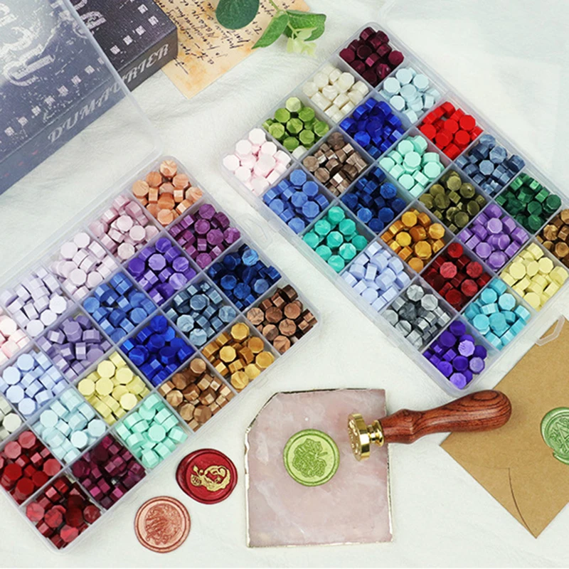 Sealing Wax With Plastic Box for Stamp Making Tools Set Seal Beads Vintage Envelope Wedding DIY Craft Supply |