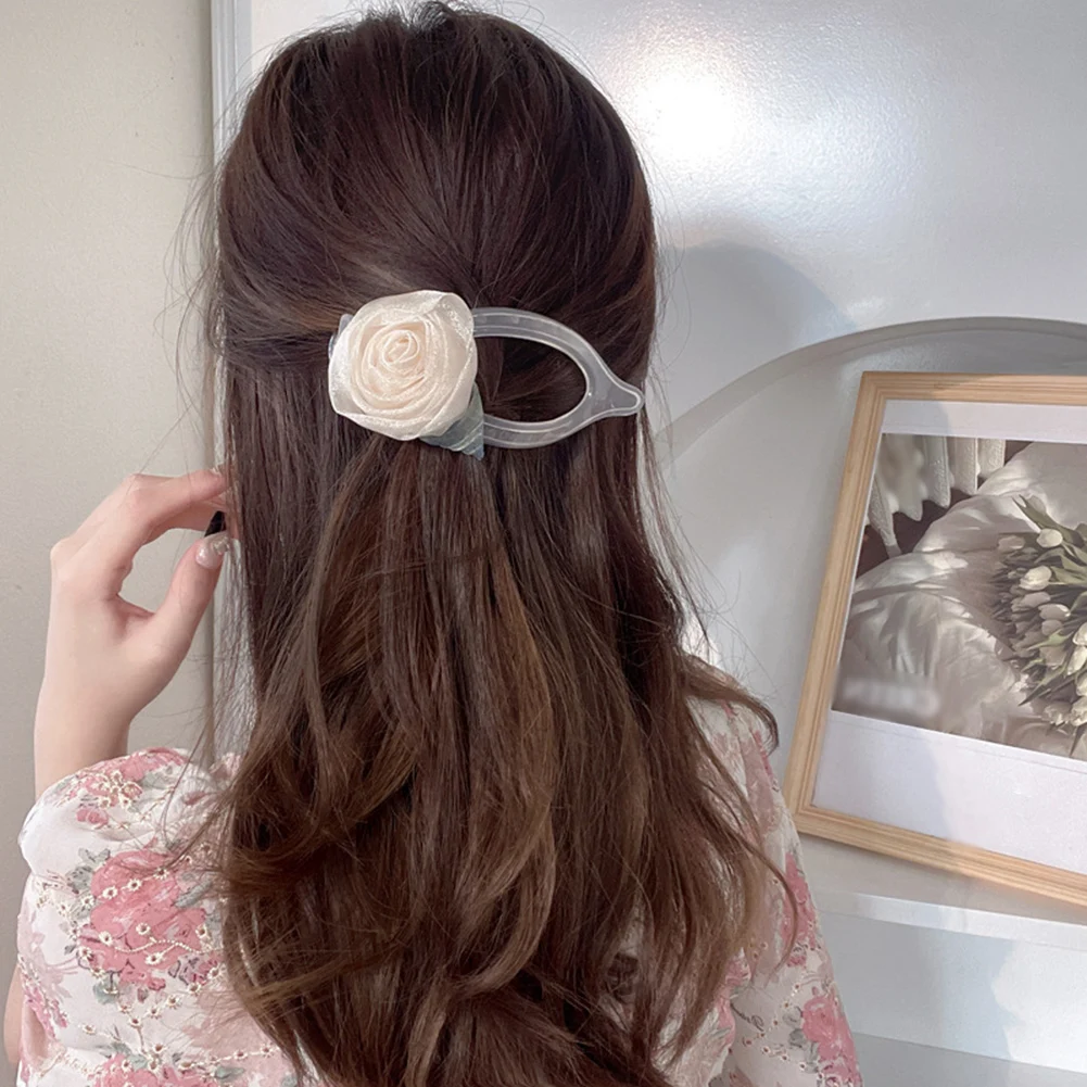 

Women Rose Flower Duckbill Clip Hair Claw Solid Corsage Headwear Hair Accessories Girls Party Festival Brooch Women Hairpin