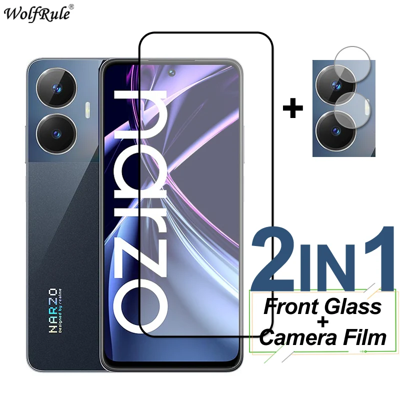 

Закаленное стекло с полным покрытием для Realme Narzo N55, защита экрана, Защитная пленка для объектива камеры телефона Realme C55 C35 C33 Narzo N55