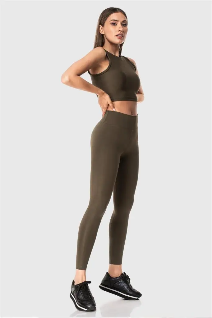 

Superstacy Khaki High Waist Sports Leggings