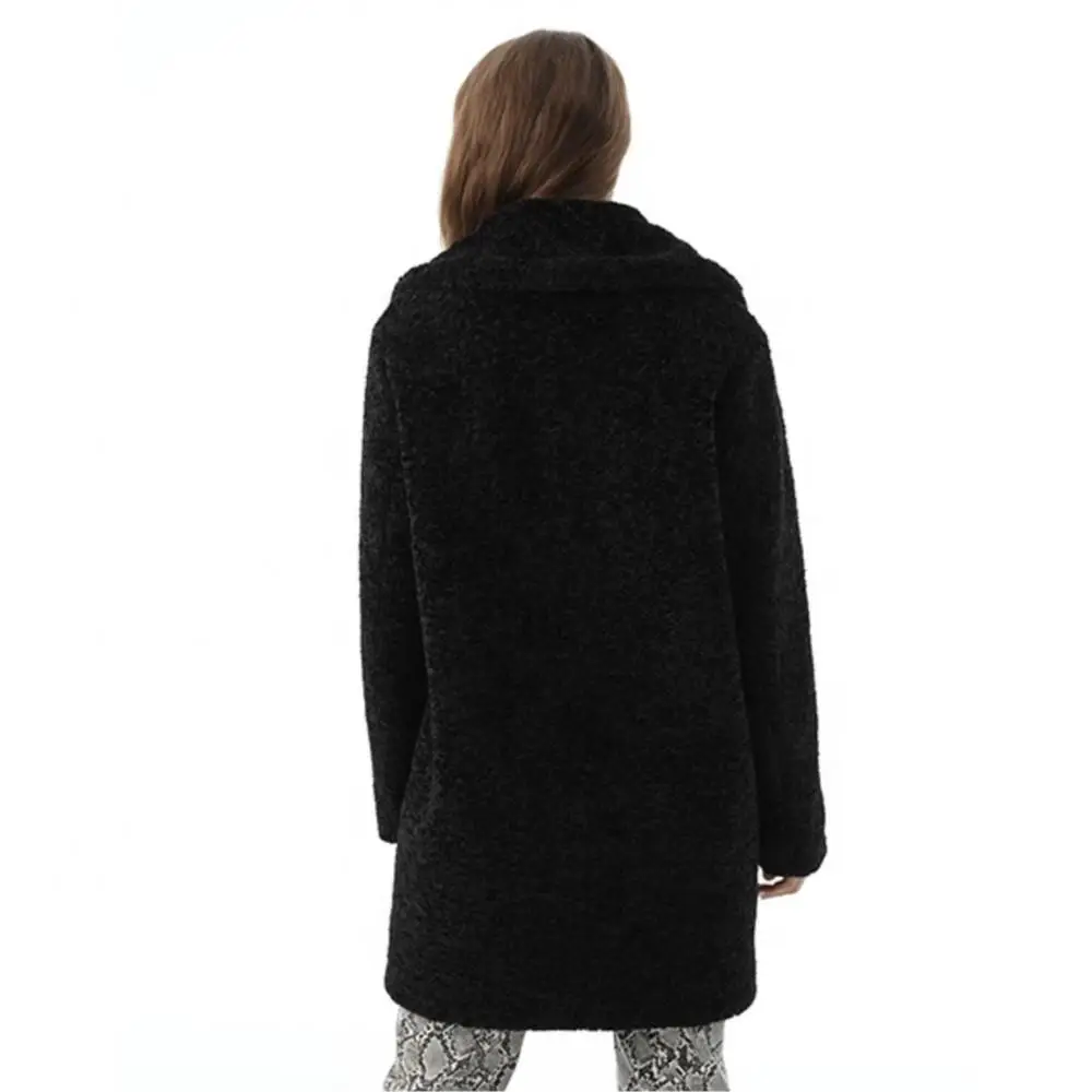 Luxury Winter Women's Coat Warm Long Simple Real Fur Coat Women Fashion Designer Teddy Soft Pure Color Lapel Jackets Parkas