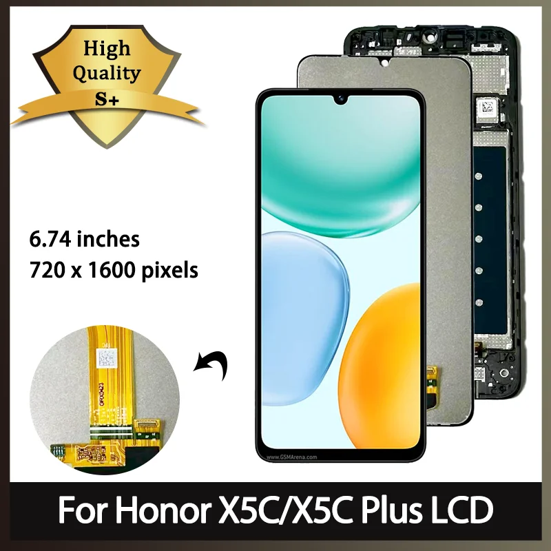 Фото NLA-LX1, NLA-LX2P Премиум ЖК-дисплей для Honor X5C, сенсорный экран, дигитайзер, панель в сборе, ЖК-экран X5c Plus с рамкой №1