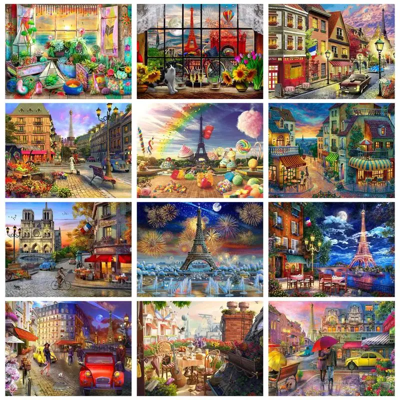 

GATYZTORY 40x50cm Painting By Numbers For Adults Colorful Landscape Diy Gift Artwork Painting Decors Handicrafts Handmade