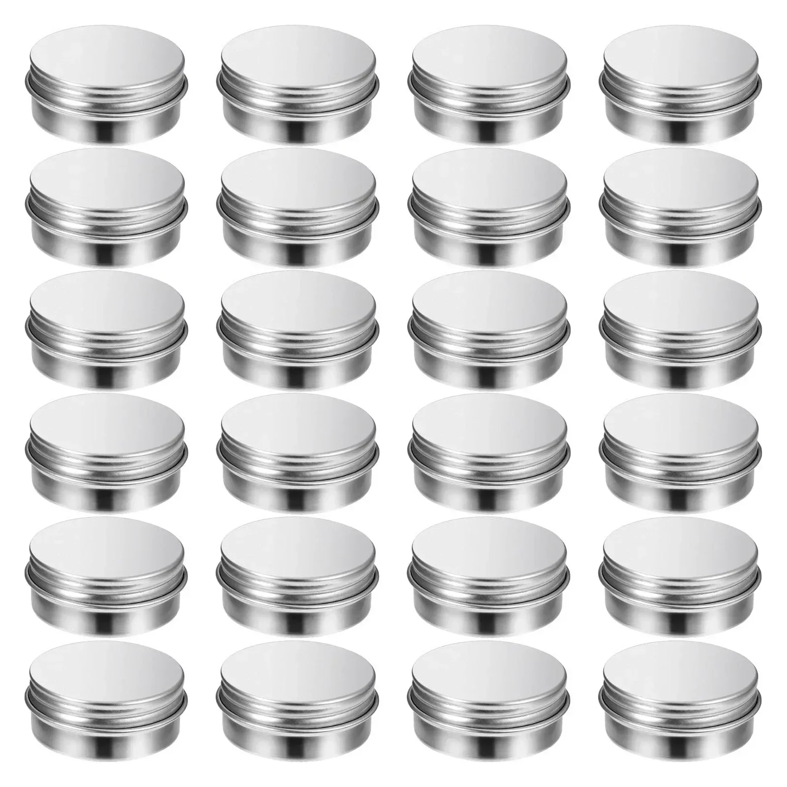 

10pcs 5g - 100g Metal Round Tins Aluminum Empty Silver Cans With Screw Lid Balm Nail Art Makeup Cream Jar Storage Box