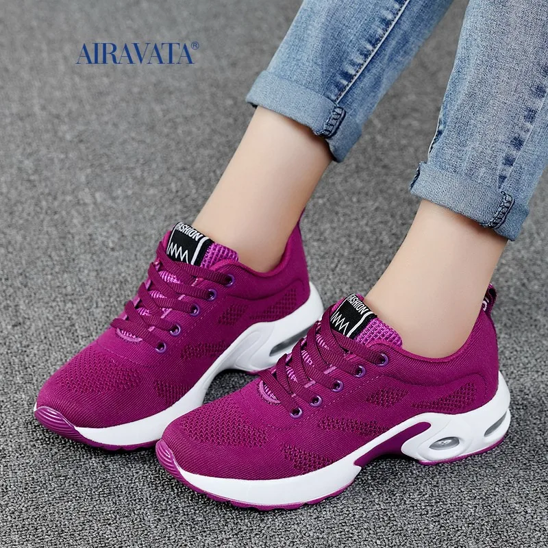 Sneakers Women's Mesh Breathable Running Shoes Air Cushion Lightweight Soft Casual Shoes