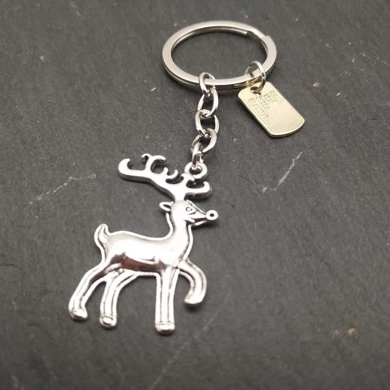 Брелок для ключей с оленем кольцо головой оленя Сики Женский винтажный брелок