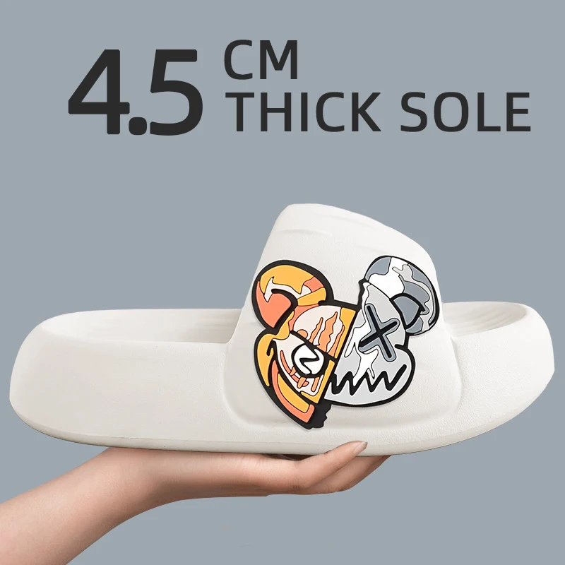 Sense Of Luxury Personality Graffiti Slides Bathroom Beach Indoor Sandals 2022 Summer Couple Cool Woman