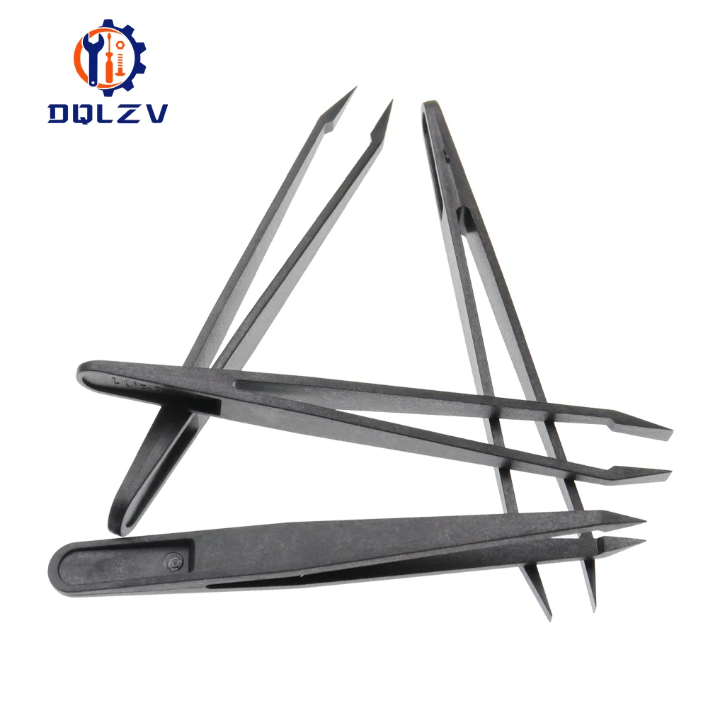Anti-Static Plastic Tweezers ESD Curved Straight Forceps Electronic PCB Repair Hand Tools