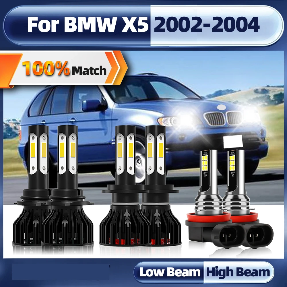 

9005 HB3 H7 светодиодный Автомобильная фара 360 Вт 6000 лм Turbo CSP Chip Auto Lamp H11 автомобильный противотуманный фонарь 2002 K белый для BMW X5 2003 2004