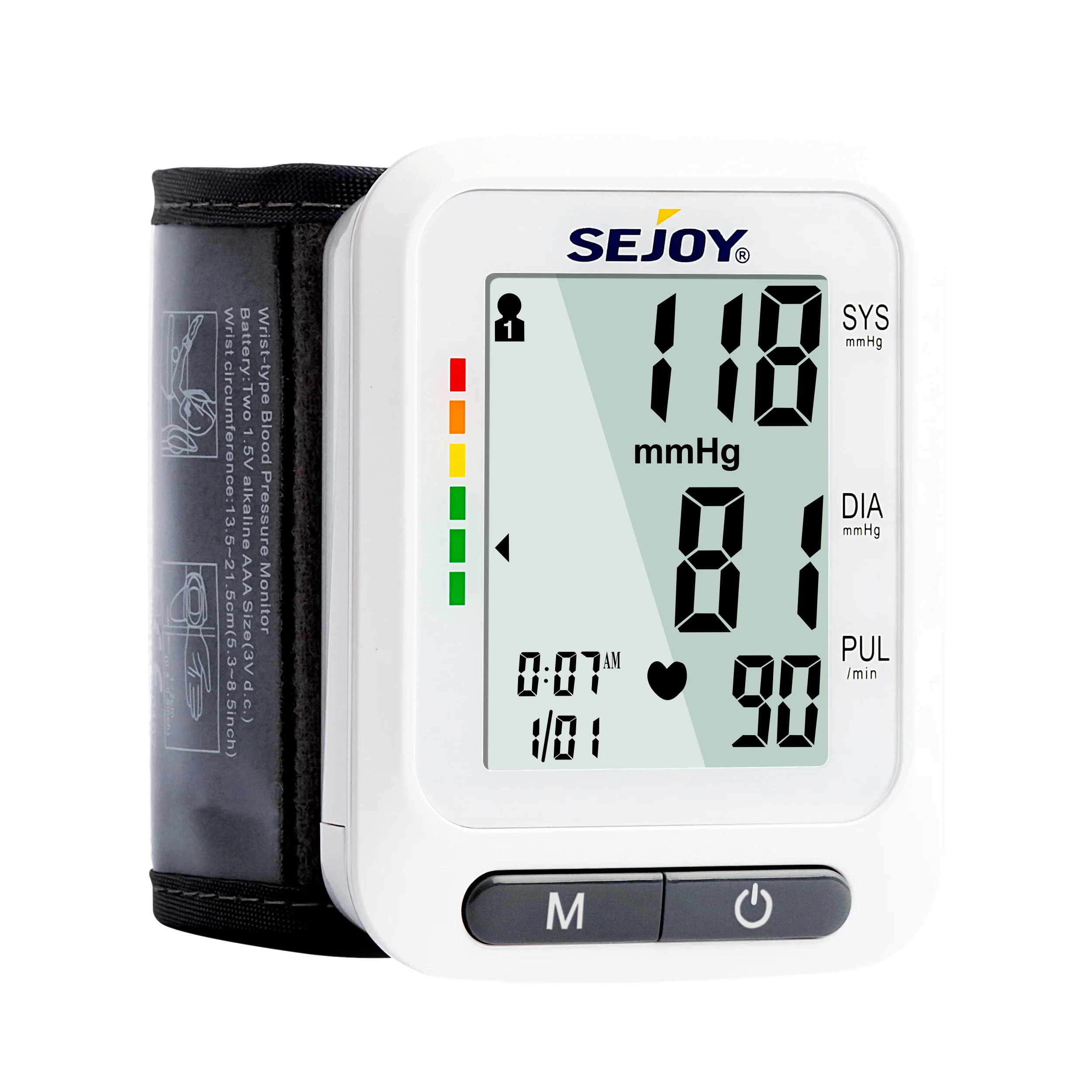 

Wrist-type Blood Pressure Digital Lcd Upper Monitor Home Health Care Heart Beat Meter Machine Tonometer for Measuring Automatic