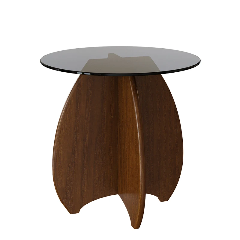 

YY Sofa Side Table Small Coffee Table Tempered Glass Small round Table Modern Transparent