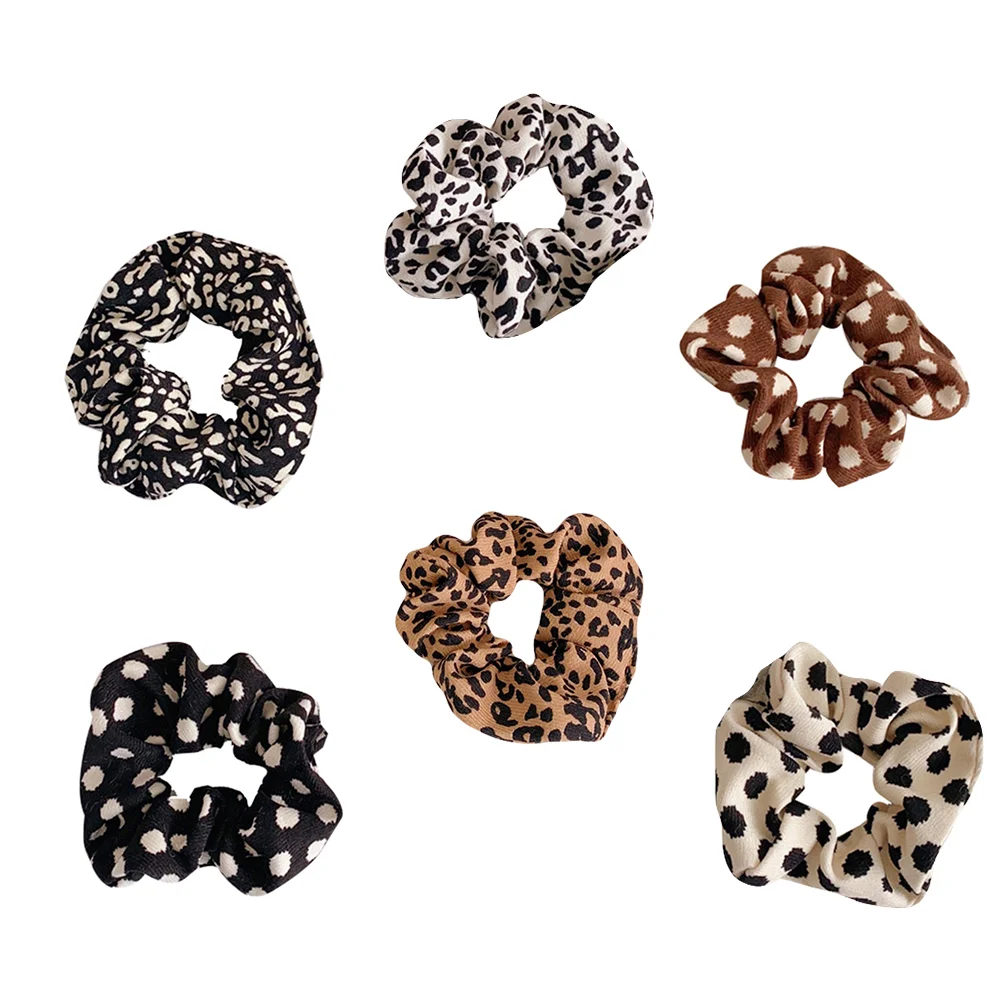

Vintage Floral Rubber Band Ponytail Holder Hair Ties Bobbles Accessories Dot Rings Rope Bands Scrunchies Silk Scarf