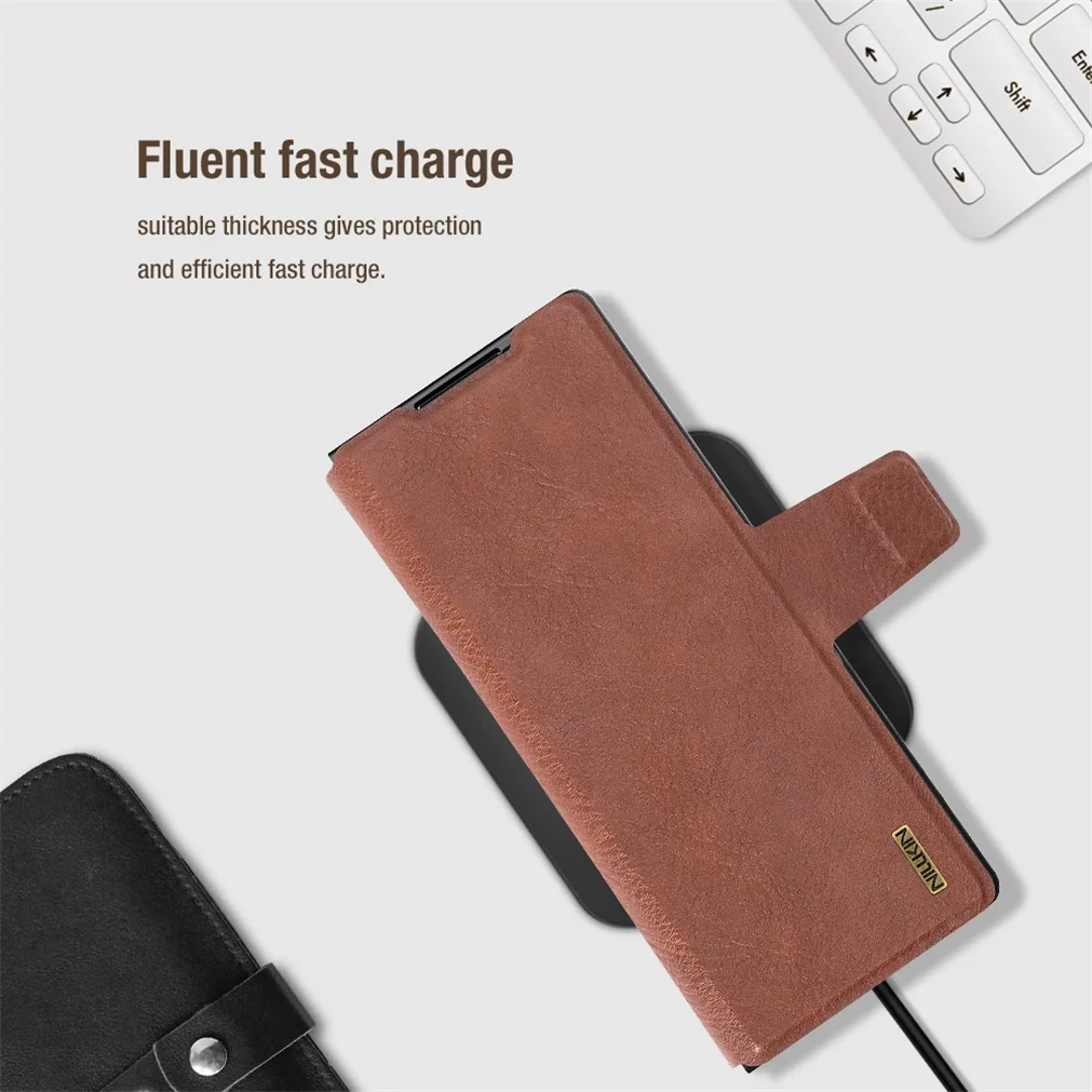 Фото Для Samsung Galaxy Z Fold 7, флип-чехол Nillkin Aoge, винтажный кожаный чехол с карманом для карт, чехол для книги для Samsung Z Fold7, с слотом для ручки №4