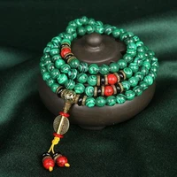 natural malachite 108 buddha beads bracelet male and female malachite necklace red turquoise buddha beads bracelet
