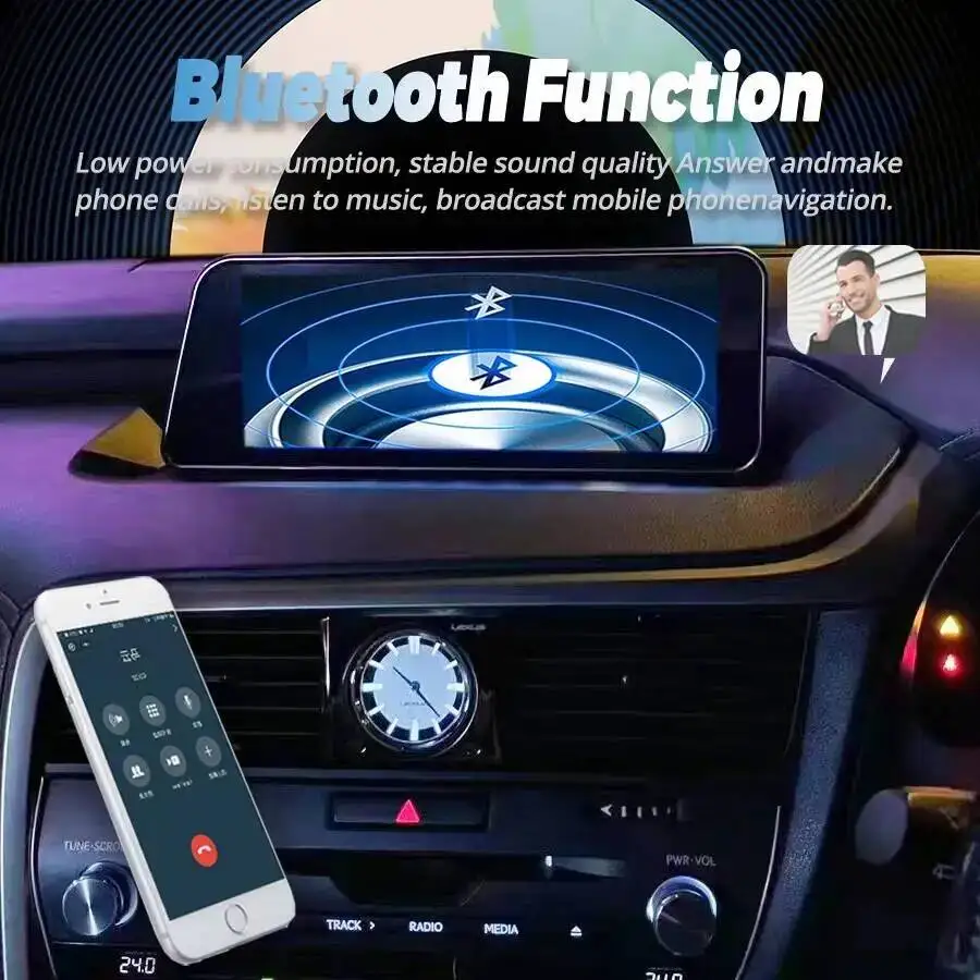 Фото Мультимедийный GPS-плеер с Android, беспроводным CarPlay, навигацией и стереосистемой, 12.3-дюймовый автомобильный радиоприемник для Lexus RX RX330 RX350 2016-2019 (RHD) №2