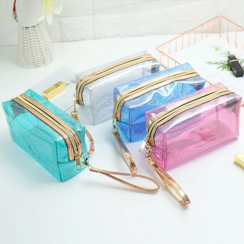 

Women Swimming Bag Waterproof Handbags Transparent PVC Plastic Pool Beach Makeup Organizer Toiletry Storage PVC Cosmetic Bag