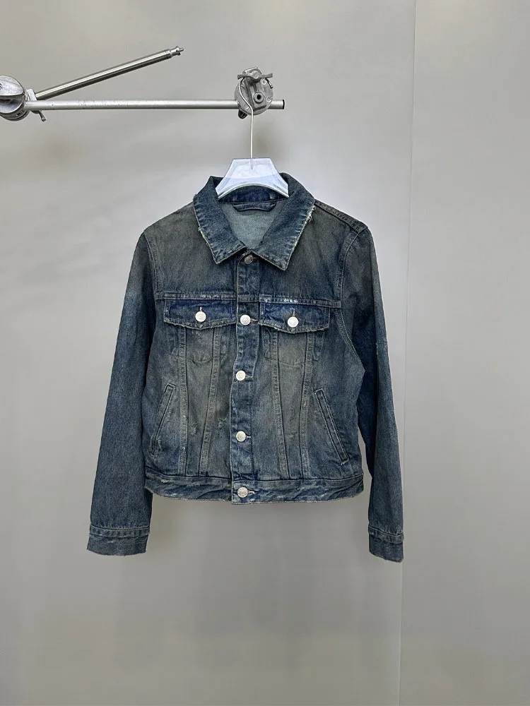 

2023 Spring And Summer New Style Women Comfortable Casual Fashion Make Old Cuff Wear Design Slimming Denim Jacket