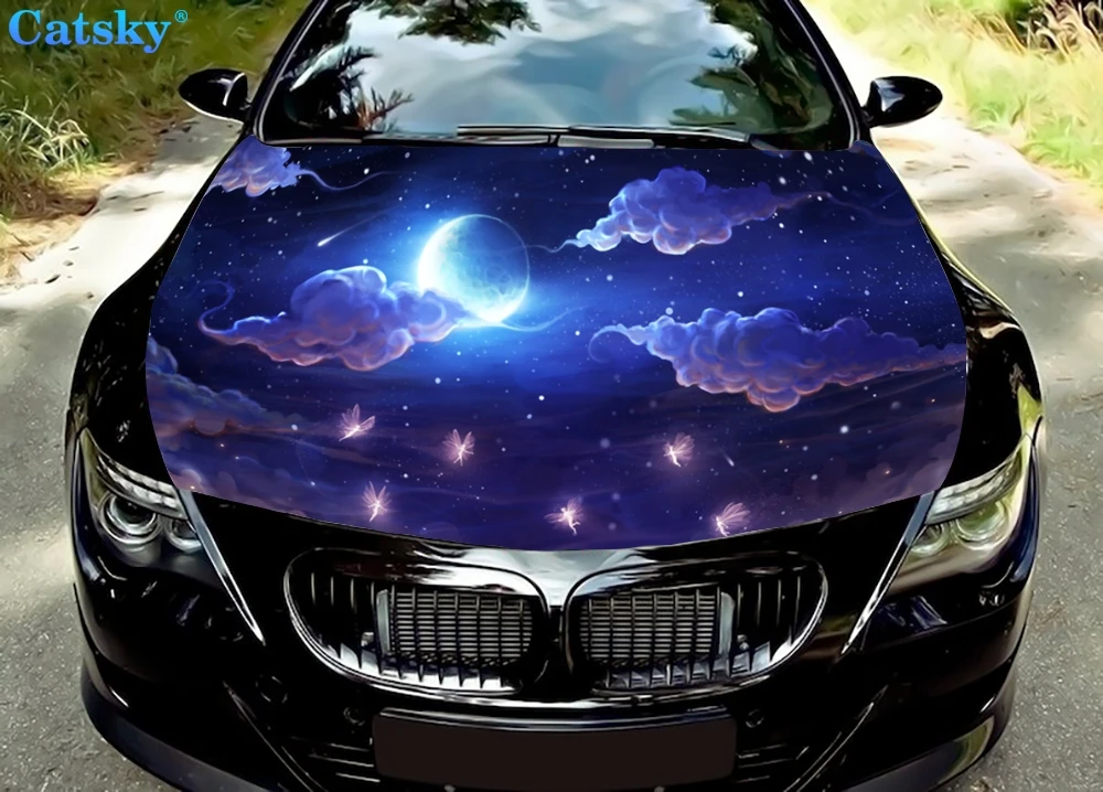 

Fantasy Night Sky Car Hood Vinyl Stickers Wrap Vinyl Film Engine Cover Decals Sticker Car Accessories Car Hood Protector