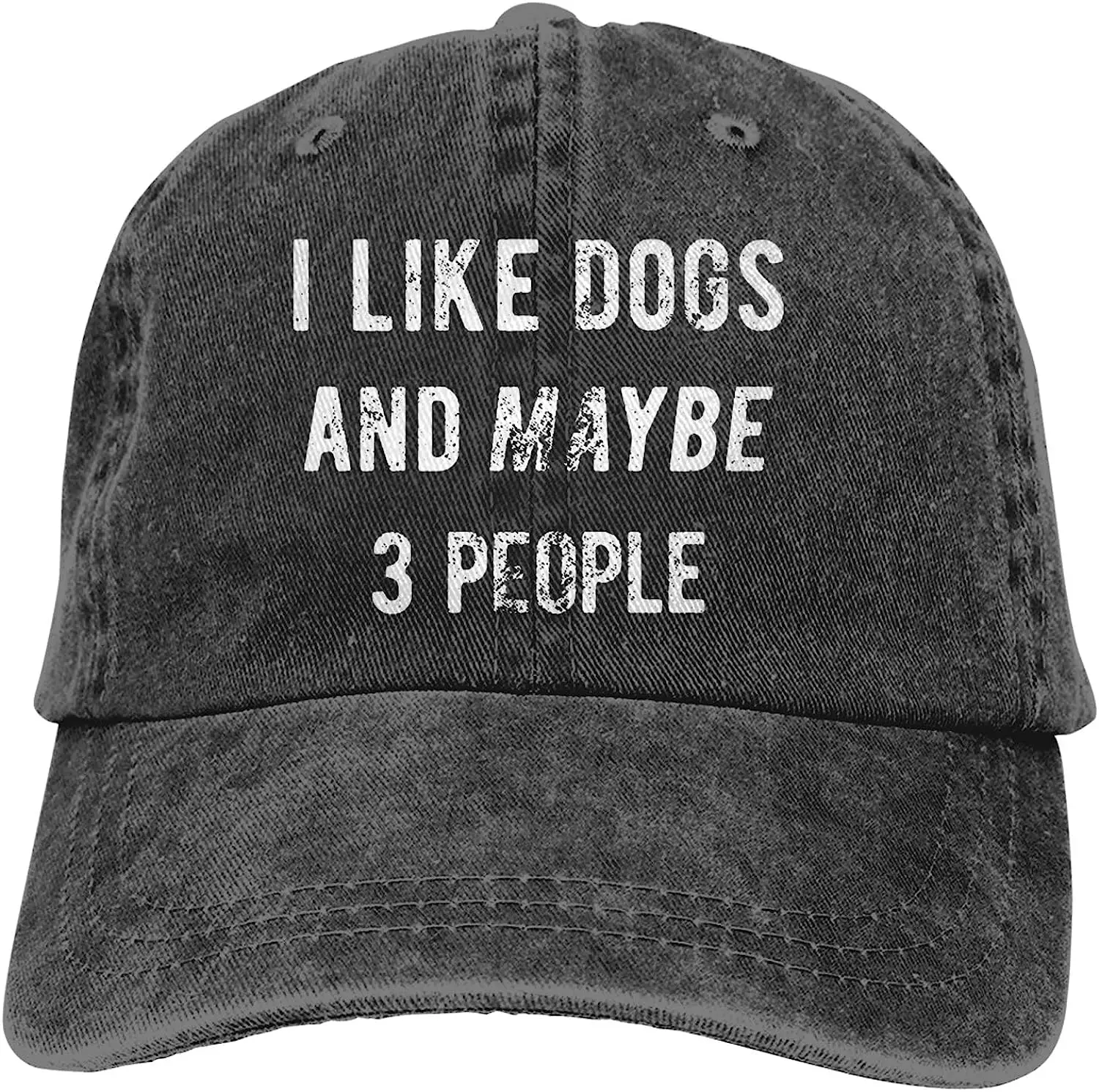 

I Like Dogs and Maybe 3 People Unisex Adult Cowboy Hat Full Cotton Curved Brim Baseball Cap