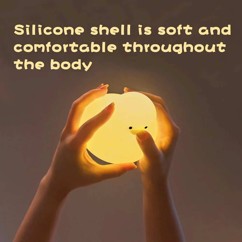 Симпатичная утка задняя подсветка милая USB перезаряжаемая сенсорный ночник