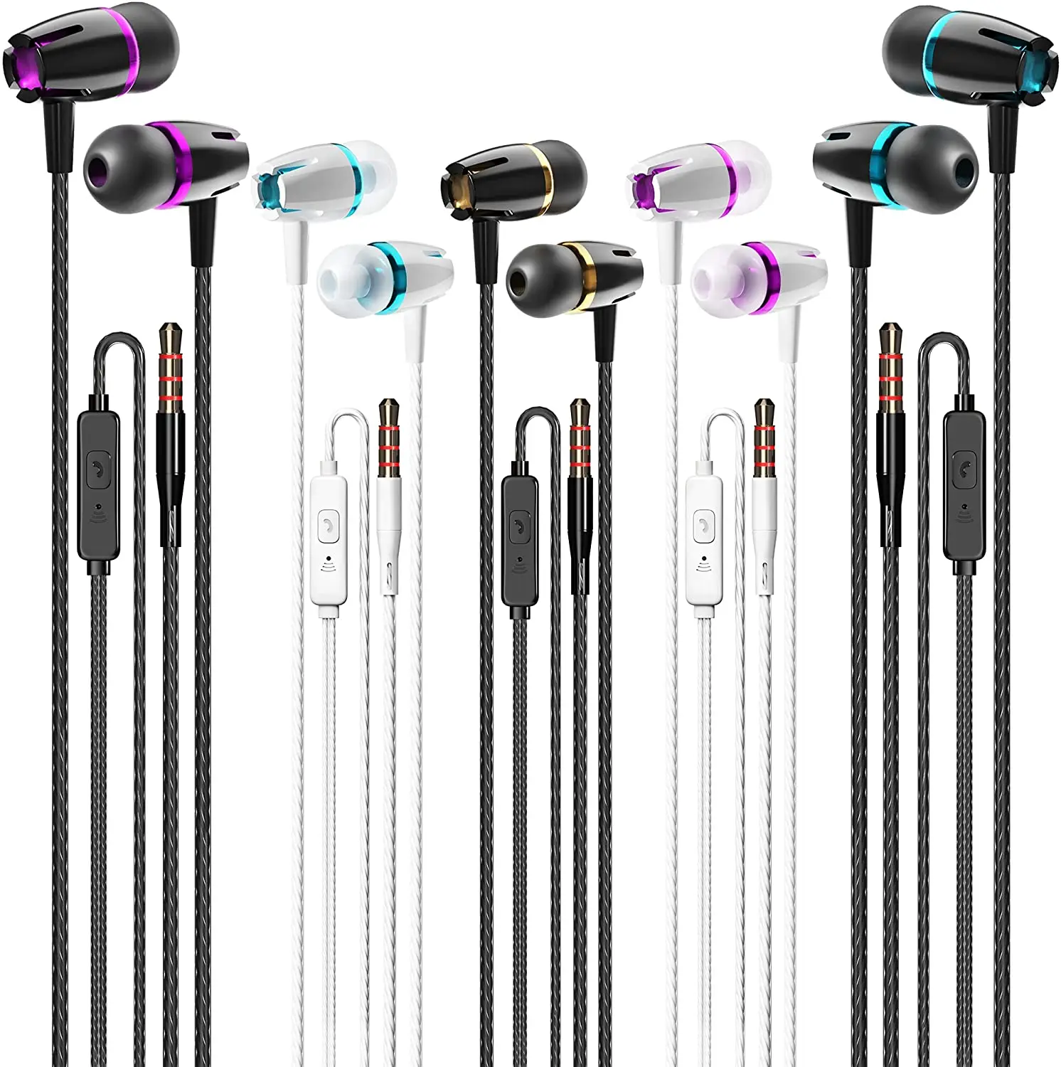 

E18 3.5Mm Headphones with Subwoofer Earbuds Adjustable Volume Earphones Music Sports Gaming Headset with Mic