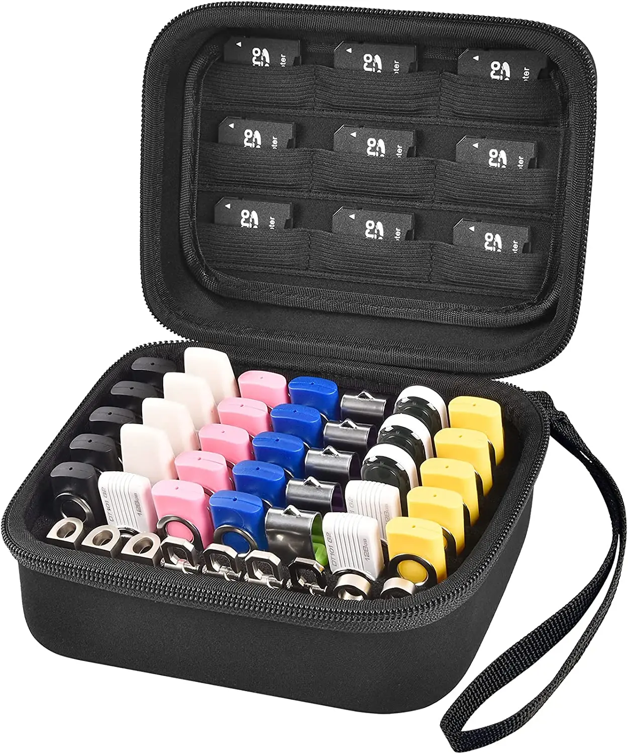 

Case, USB Card Electronic Holder Organizer, SD SDHC Thumb SanDis Accessories Memory Storage Flash Card Drive, Drive SDXC Bag For