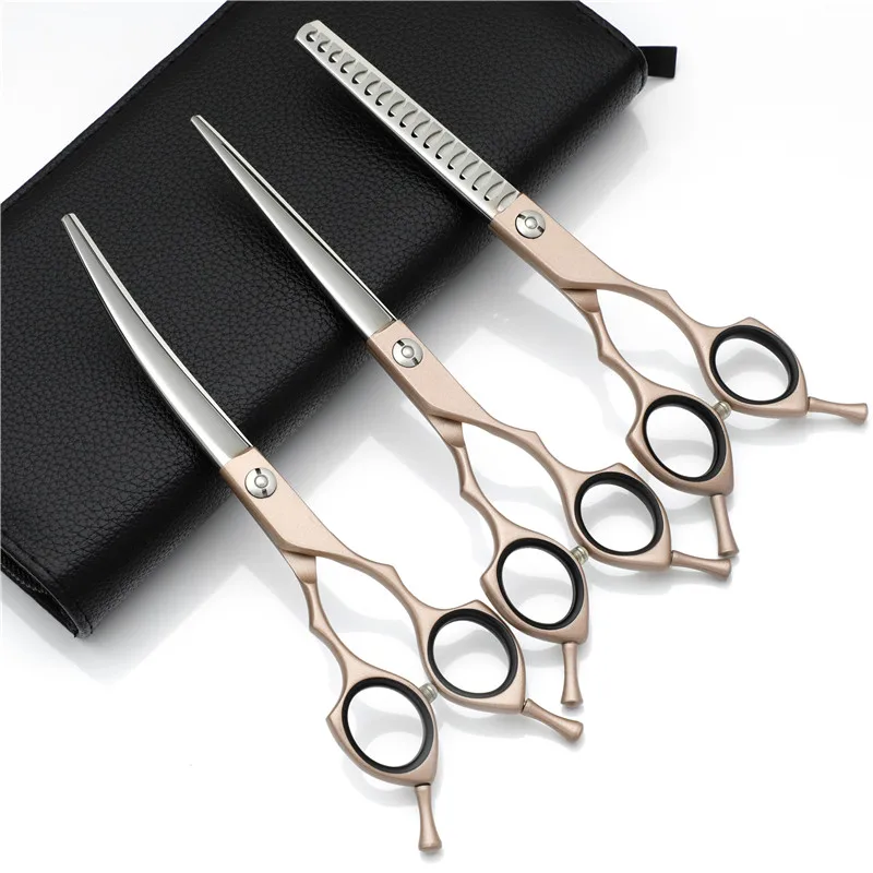 

6.5 Inch 3PCS/SET Dog Grooming Scissors Pet Cutting Scissor&Curved Shears&Thinning Clipper for Trimming Animal Cut