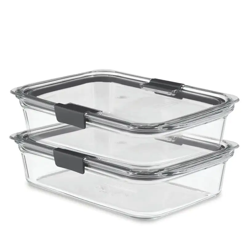 

Glass Food Storage Containers, 8-Cup Food Containers with Lids, 2-Pack
