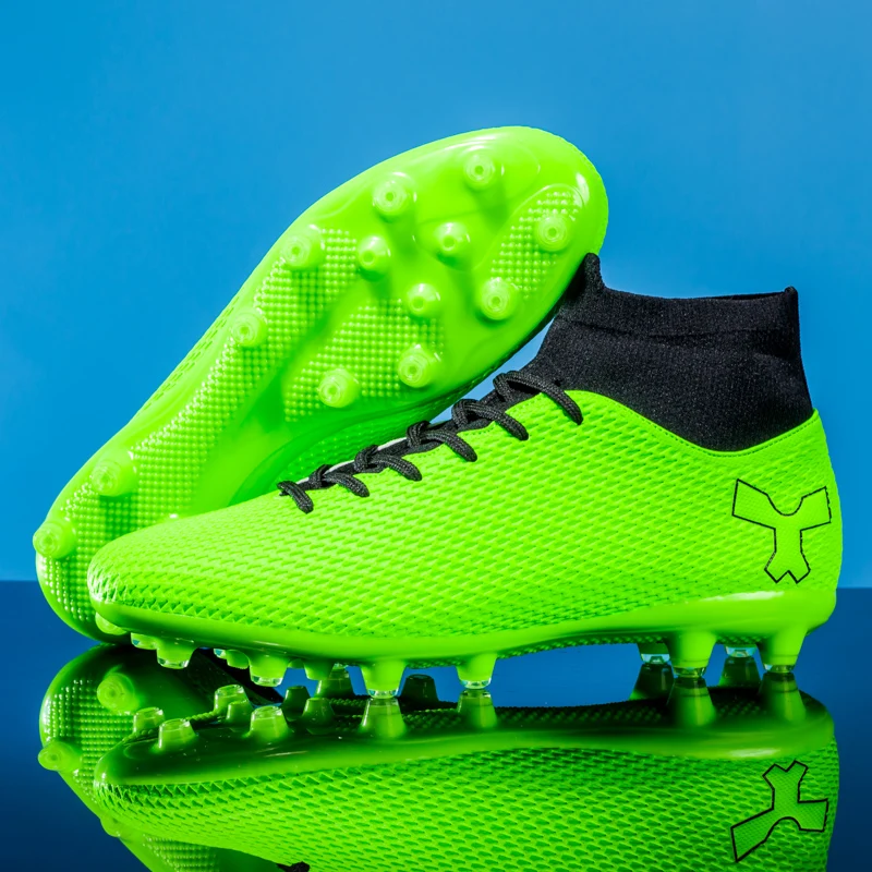 

Large Size 35-47 Men Soccer Shoes High Ankle Women Football Boot Turf Training Soccer Cleats Children Football Shoes for Kids