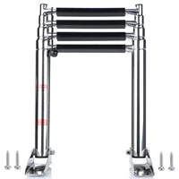 Marine 4 Step Telescoping Boat Ladder Stainless Steel Inboard Rail Dock Swimming Ladder Boat Accessories