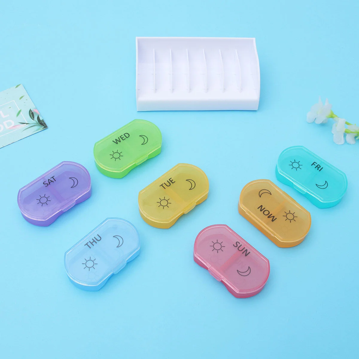 

7 Colors Container Organizer Day Travel Medicine Kit Storage Containers Plastic Box
