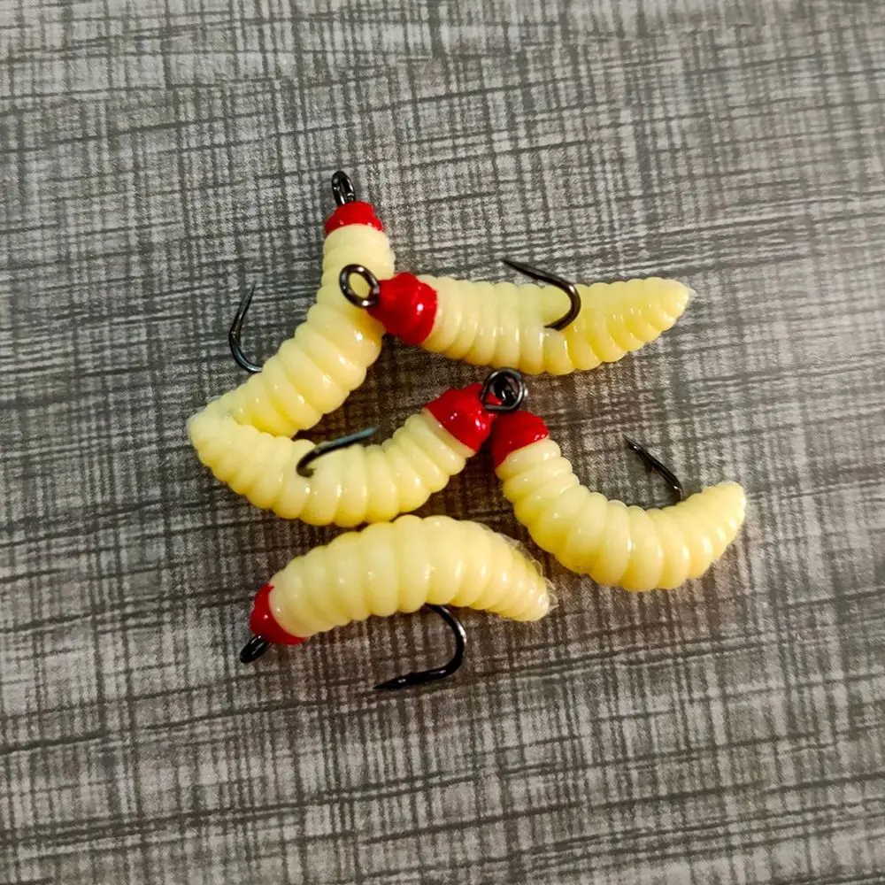 

10 Pcs upgrade Excellent Toughness Practical 4cm Maggots Shape Tackle EarthWorm Bait Road Asia Bait Bionics Soft Lures