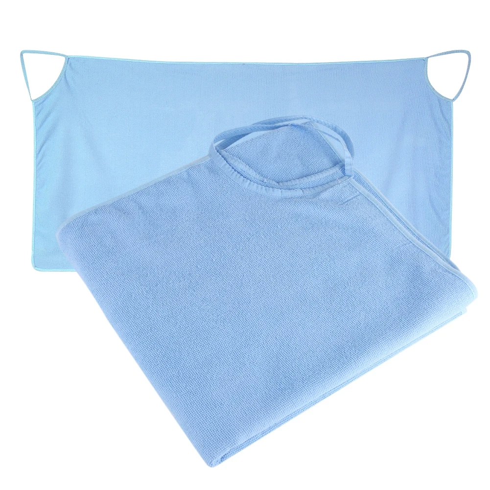 

Shoulder Straps Wearable Women Skirt Dress Bath Towel Wrap Spa Beach Blue