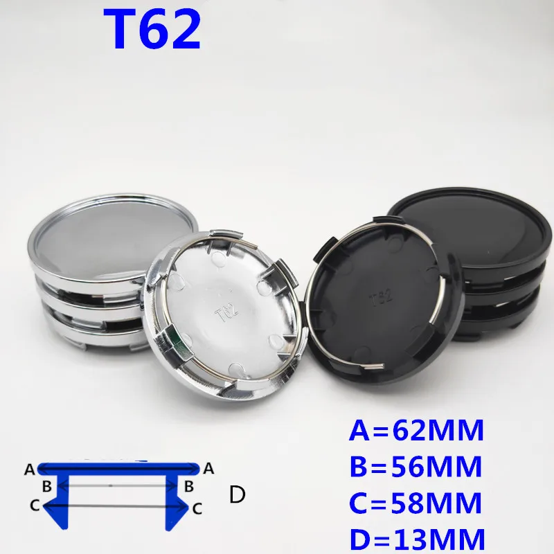 4pieces 62mm car blank wheel center caps for 56mm logo stickers Silver/Black colors universal all makers DIY decoration - купить по