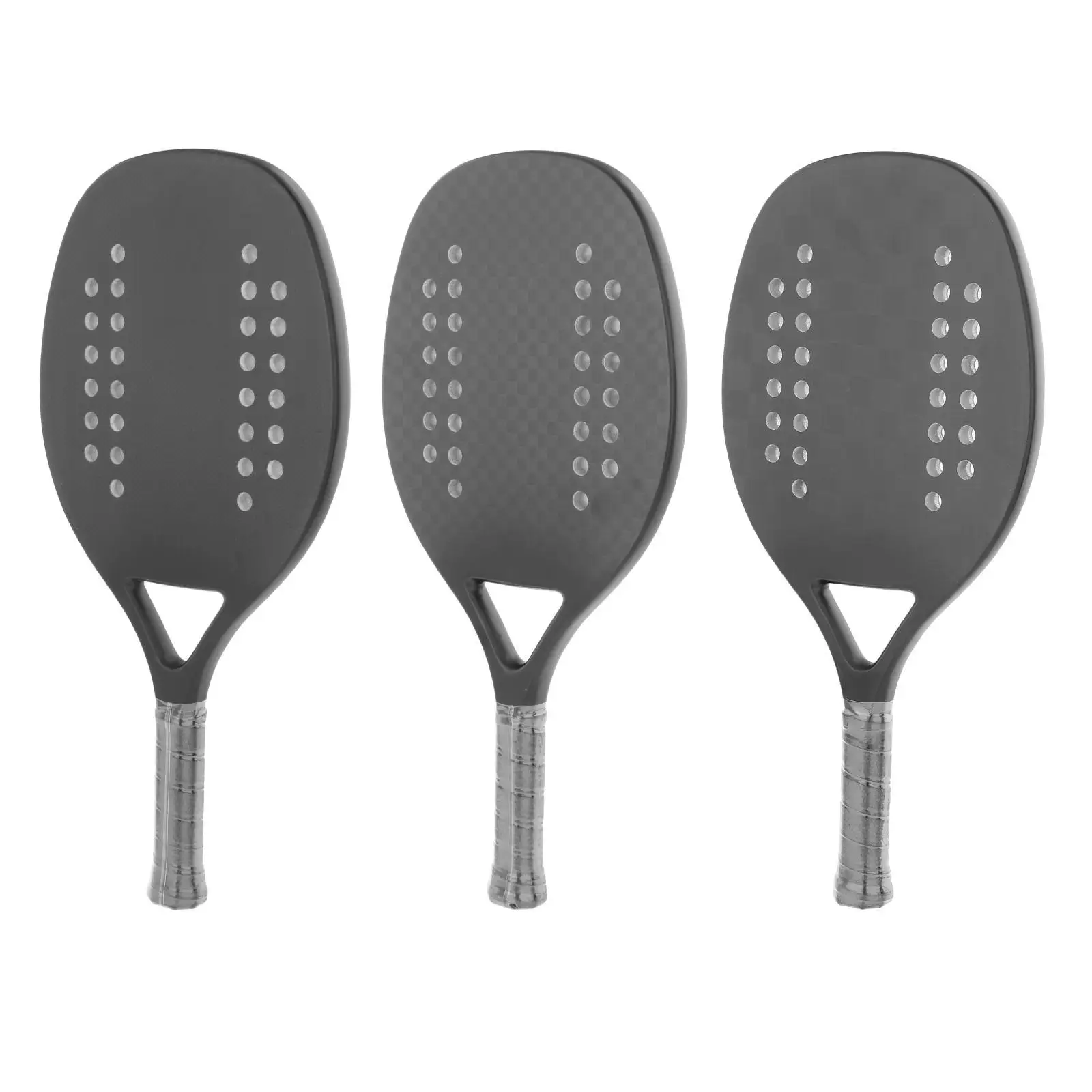 

Full Beach Tennis Racquet EVA Memory Foam Core Carbon Fiber Grit Face Holes Gift Black for Athlete Women Men Outdoor Sport