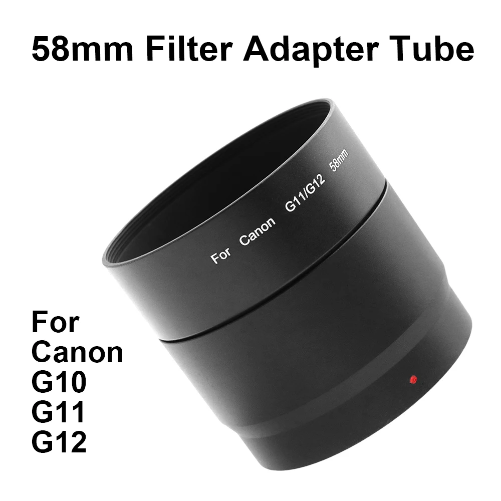 For Canon PowerShot G10 G11 G12 Filter Adapter Tube Ring 58mm Metal Replacement for LA-DC58K Lens Protector Extension Tube