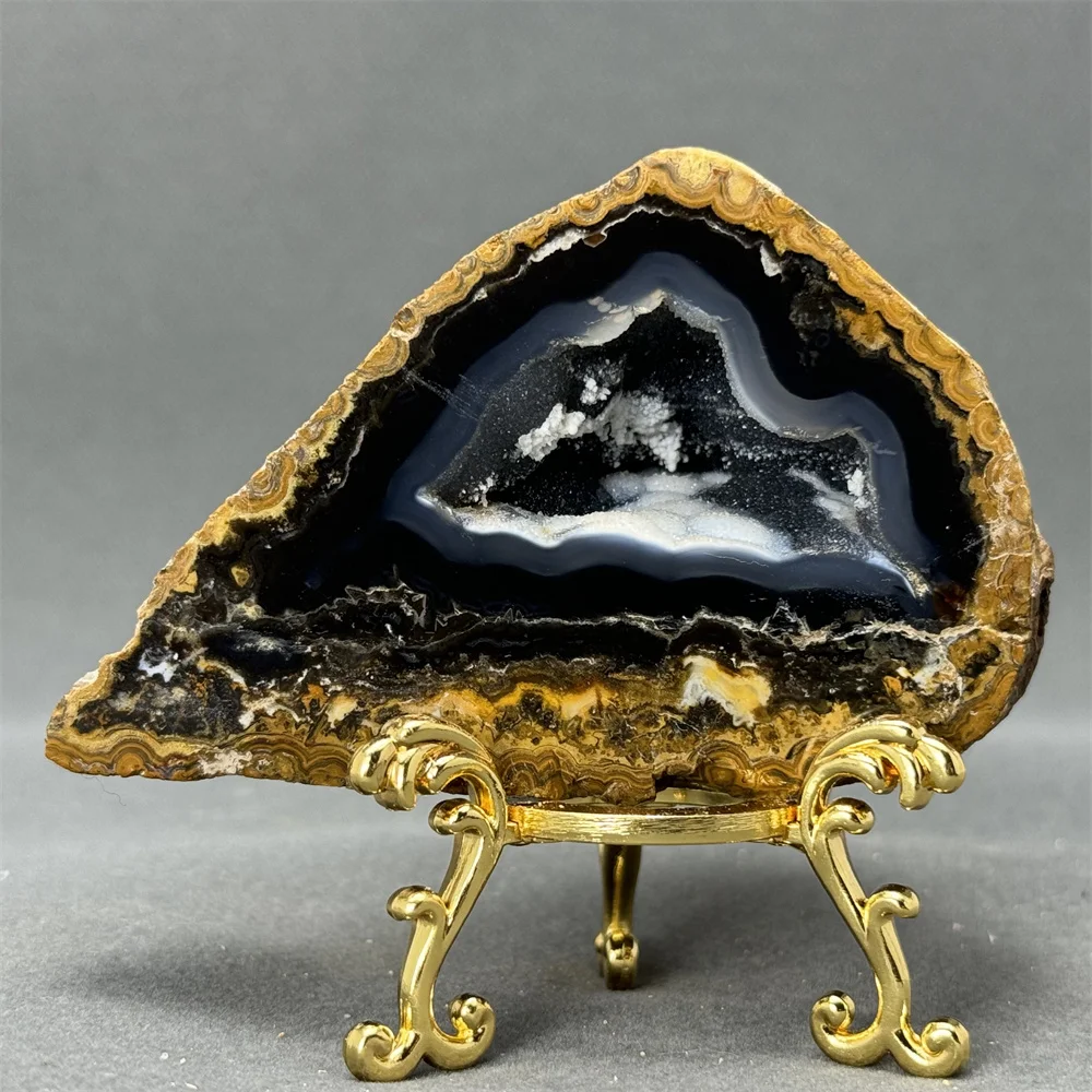 Натуральный агат жеода минеральный образец домашний сад энергетические