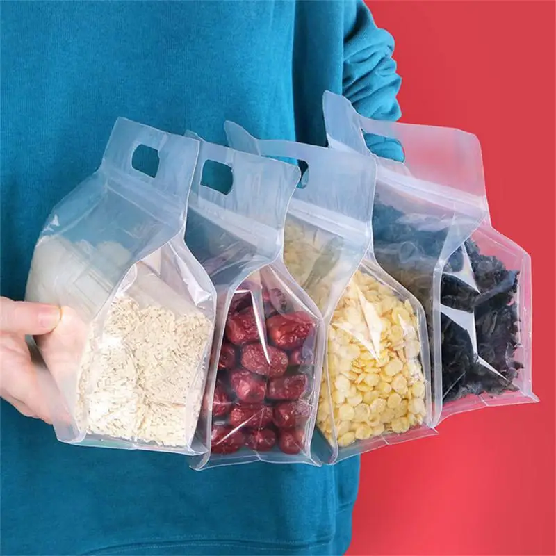 

Reusable PEVA Food Bag Freezer Stand Up Food Storage Bag Silicone Bag Leakproof Top Kitchen Organizer Fresh Shut Bags BPA Free