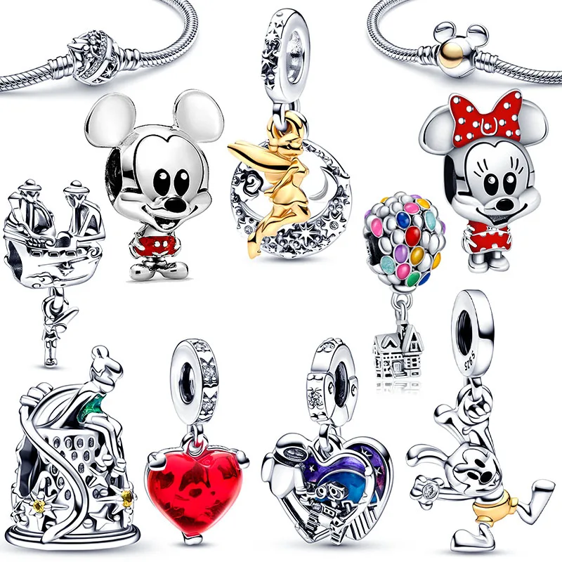 In My Order Plata de ley 925 Disney 100th Anniversary Charm Beads Newest Ladies Beaded Fit Original Pandora Bracelet DIY Jewelry