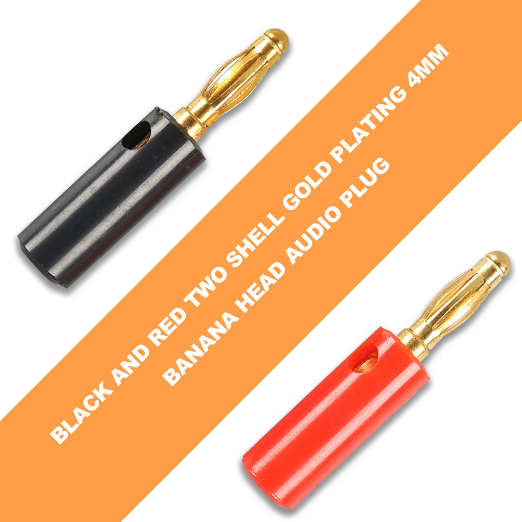 

Banana Plugs Black-Red Plating Bananas Clips as Speaker Wire Connector Automobile Radio Connecting Tools for Automobiles