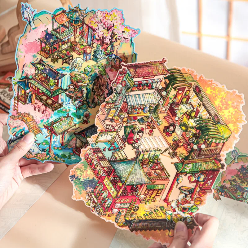 

ПЛЮС РАЗМЕР Пейзажная живопись сцена стерео кабина наклейки ручной работы