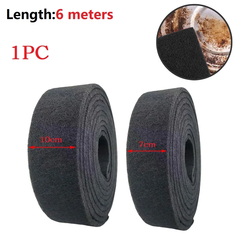 

1pc 6meters Scouring Pad Carborundum Removing Rust Cleaning Brush Descaling Clean Rub For Cooktop Pot Kitchen Sponge Polishing