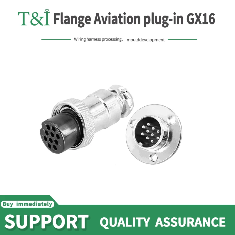 

5 sets GX16 Flange mounting 3-hole fixing aviation connector plug&socket 2pin 3pin 4pin 5pin 6pin 7/8/9P 10P circular connectors