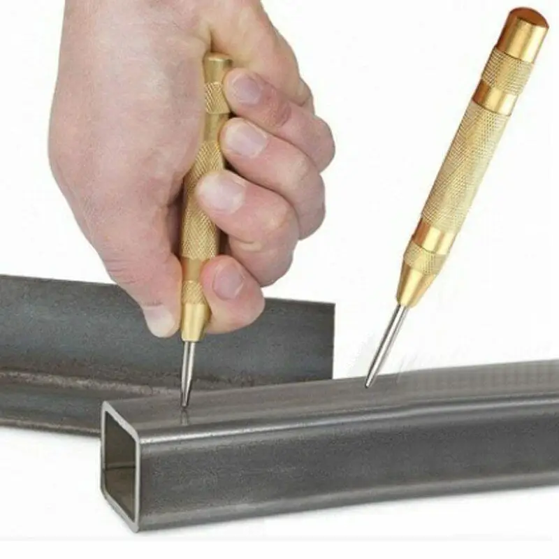 

5 Inch Tool Drill Bit Automatic Center Pin Punch Spring Loaded Starting Holes Tool Wood Press Dent Marker Woodwork Drill Bit