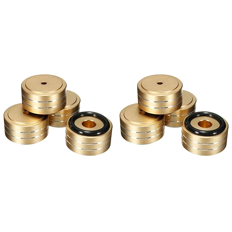 

Hot TTKK 8Pcs 40X20mm Aluminum HIFI AMP Speaker Isolation Stand Turntable DAC Feet Pad (Gold)