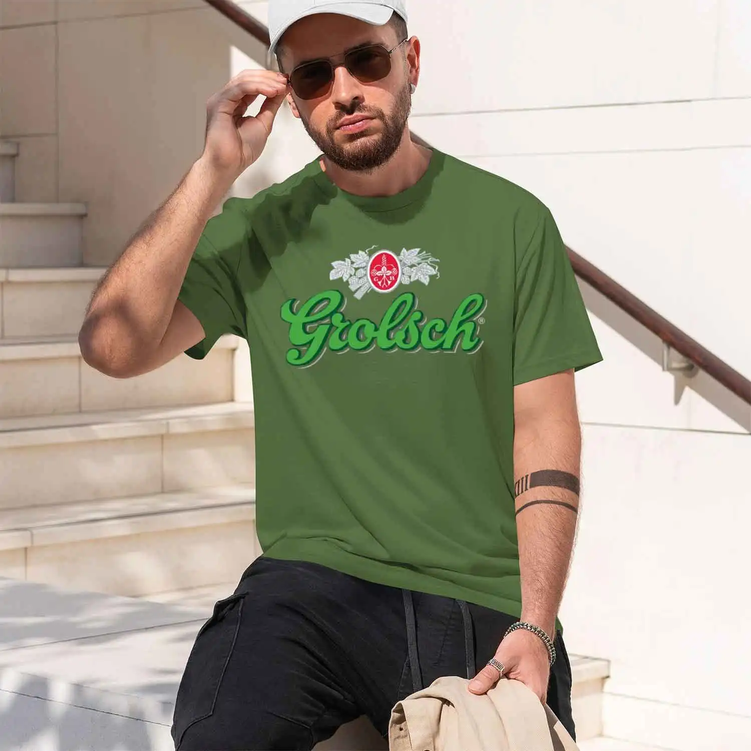 Мужская футболка в классическом стиле с логотипом пива Grolsch, повседневная одежда для лета и весны, идеальный подарок для любителей пива, новая модель 2026 года (art.: 3920d992046b0) - 3920d992046b0